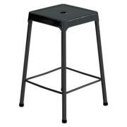 Safco Counter-Height Steel Stool, Backless, Supports Up to 250 lb, 25" Seat Height, Black (6605BL)