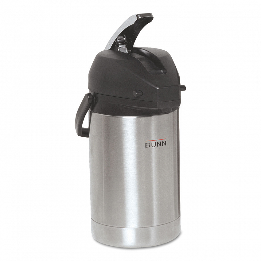 Lever Action Airpot, 84 oz, Stainless Steel/Black (AIRPOT25)