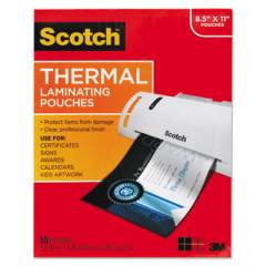 Scotch Laminating Pouches, 3 mil, 9" x 11.5", Gloss Clear, 50/Pack (TP385450)