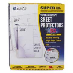 C-Line Super Heavyweight Vinyl Sheet Protectors, Nonglare, 2 Sheets, 11 x 8 1/2, 50/BX (61018)