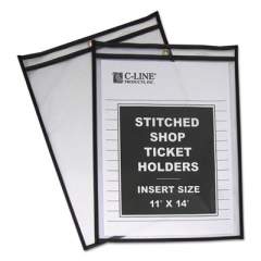 C-Line Shop Ticket Holders, Stitched, Both Sides Clear, 75 Sheets, 11 x 14, 25/Box (46114)