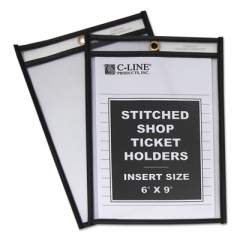 C-Line Shop Ticket Holders, Stitched, Both Sides Clear, 50 Sheets, 6 x 9, 25/Box (46069)