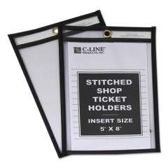 C-Line Shop Ticket Holders, Stitched, Both Sides Clear, 25 Sheets, 5 x 8, 25/Box (46058)