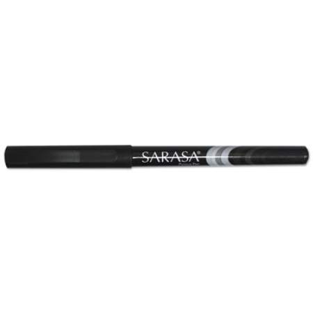 Zebra Sarasa Porous Point Pen, Stick, Fine 0.8 mm, Black Ink, Black Barrel, Dozen (66110)