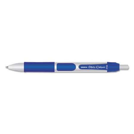 Zebra Orbitz Ballpoint Pen, Retractable, Bold 1.6 mm, Blue Ink, Gray/Blue Barrel, Dozen (21320)