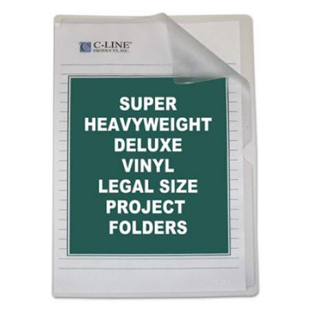 C-Line Deluxe Vinyl Project Folders, Legal Size, Clear, 50/Box (62139)