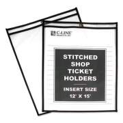 C-Line Shop Ticket Holders, Stitched, Both Sides Clear, 75", 12 x 15, 25/BX (46125)