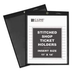 C-Line Shop Ticket Holders, Stitched, One Side Clear, 75 Sheets, 11 x 14, 25/BX (45114)