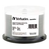 Verbatim DVD+R Dual Layer Printable Recordable Disc, 8.5 GB, 8x, Spindle, White, 50/Pack (98319)