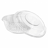 PresentaBowls Bowl/Lid Combo-Paks, 32 oz, 7.25" Diameter x 2.88" h, Clear, Plastic, 63/Pack, 2 Pack/Carton (PET32BCD)