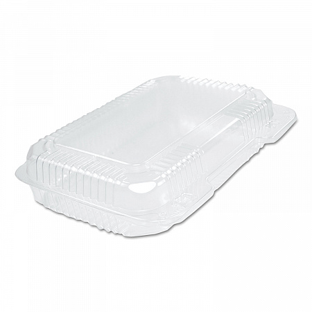 StayLock Clear Hinged Lid Containers, 6.8 x 9.4 x 2.1, Clear, Plastic, 125/Pack, 2 Packs/Carton (PET30UT1)