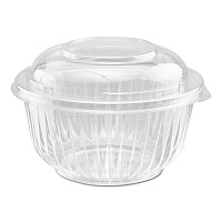 PresentaBowls Bowl/Lid Combo-Paks, 16 oz, 5.38" Diameter x 2.6" h, Clear, Plastic, 63/Pack, 4 Pack/Carton (PET16BCD)
