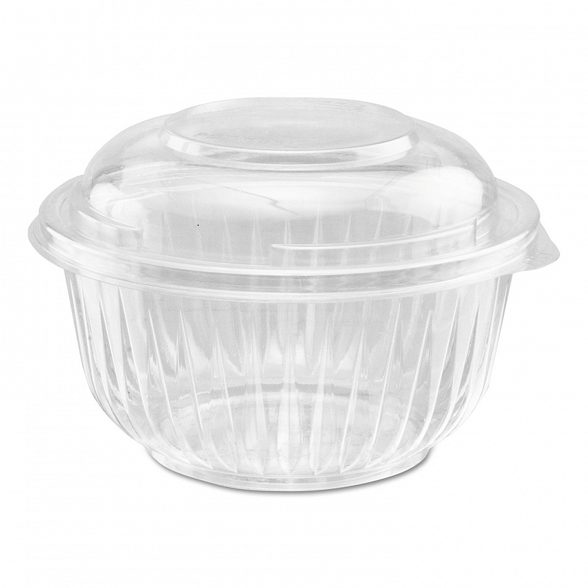PresentaBowls Bowl/Lid Combo-Paks, 16 oz, 5.38" Diameter x 2.6" h, Clear, Plastic, 63/Pack, 4 Pack/Carton (PET16BCD)