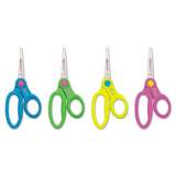 Westcott Kids' Scissors with Antimicrobial Protection, Pointed Tip, 5" Long, 2" Cut Length, Randomly Assorted Straight Handles (14607)