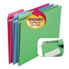 Smead Erasable  Folders, Letter Size, 1/3-Cut Tab, Assorted, 18/Box (64031)