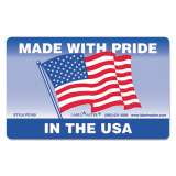 LabelMaster Warehouse Self-Adhesive Labels, MADE WITH PRIDE IN THE USA, 5.25 x 3, Red/White/Blue, 500/Roll (PD100)