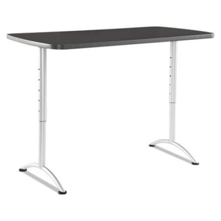 Iceberg ARC Adjustable-Height Table, Rectangular Top, 60 x 30 x 30 to 42 High, Graphite/Silver (69317)