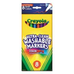 Crayola Bold Colors Washable Marker, Fine Bullet Tip, Assorted Colors, 8/Pack (587836)