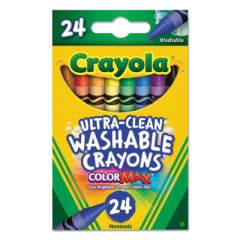 Crayola Ultra-Clean Washable Crayons, Random Assortment, 24/Box (526924)