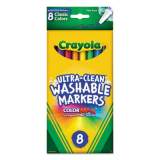 Crayola Ultra-Clean Washable Markers, Fine Bullet Tip, Assorted Colors, 8/Pack (587809)