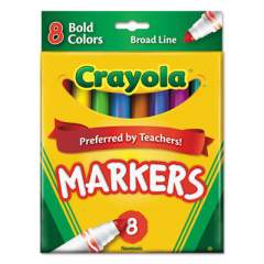 Crayola Non-Washable Marker, Broad Bullet Tip, Assorted Bold Colors, 8/Pack (587732)