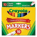 Crayola Non-Washable Marker, Broad Bullet Tip, Assorted Classic Colors, 10/Pack (587722)