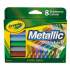 Crayola Metallic Markers, Medium Bullet Tip, Assorted Colors, 8/Set (588628)