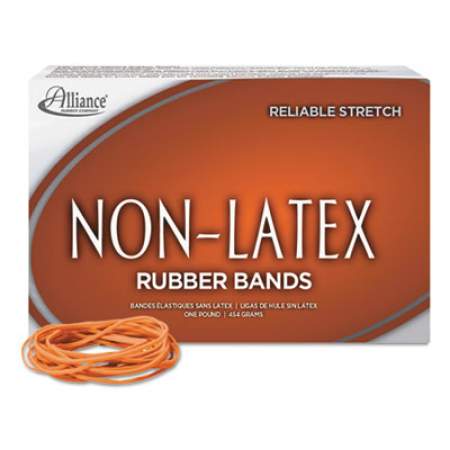 Alliance Non-Latex Rubber Bands, Size 19, 0.04" Gauge, Orange, 1 lb Box, 1,440/Box (37196)