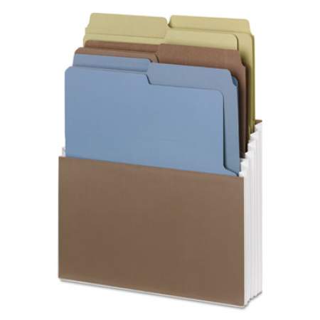 Smead Organized Up Vertical Stadium Files w/ Heavyweight Vertical Folders, 5.25" Exp, 3 Sections, Letter, Leek/Nutmeg/Stonewash (70221)