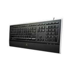 Logitech K740 Illuminated Wired Keyboard, USB, Black (920000914)