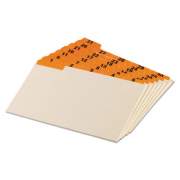 Oxford Manila Index Card Guides with Laminated Tabs, 1/5-Cut Top Tab, 1 to 31, 5 x 8, Manila, 31/Set (05832)