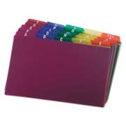 Oxford Durable Poly A-Z Card Guides, 1/5-Cut Top Tab, A to Z, 5 x 8, Assorted Colors, 25/Set (73155)