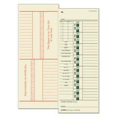 TOPS Time Clock Cards, Replacement for 10-800762, Two Sides, 3.5 x 9, 500/Box (1257)