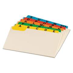 Oxford Manila Index Card Guides with Laminated Tabs, 1/5-Cut Top Tab, A to Z, 5 x 8, Manila, 25/Set (05827)