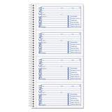 TOPS Spiralbound Message Book, Two-Part Carbonless, 2.75 x 5, 4/Page, 600 Forms (4008)