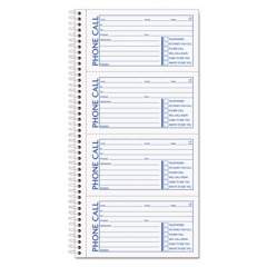 TOPS Spiralbound Message Book, Two-Part Carbonless, 2.75 x 5, 4/Page, 600 Forms (4008)
