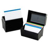 Oxford Plastic Index Card File, Holds 500 5 x 8 Cards, 8.63 x 6.38 x 6, Black (01581)