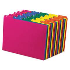 Pendaflex Poly Top Tab File Guides, 1/5-Cut Top Tab, A to Z, 8.5 x 11, Assorted Colors, 25/Set (40142)