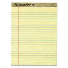 TOPS Second Nature Recycled Ruled Pads, Wide/Legal Rule, 50 Canary-Yellow 8.5 x 11.75 Sheets, Dozen (74890)