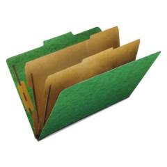 Pendaflex Six-Section Colored Classification Folders, 2 Dividers, Legal Size, Green, 10/Box (2257GR)