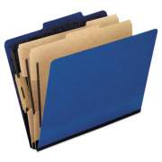 Pendaflex Six-Section Colored Classification Folders, 2 Dividers, Legal Size, Blue, 10/Box (2257BL)