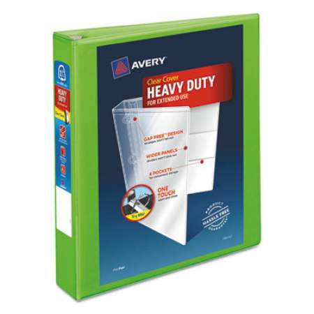 Avery Heavy-Duty View Binder with DuraHinge and One Touch EZD Rings, 3 Rings, 1.5" Capacity, 11 x 8.5, Chartreuse (79773)