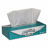 Angel Soft ps Premium Facial Tissue, Flat Box, 2-Ply, White, 100 Sheets/Box (48580BX)