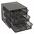 Onyx Three Drawer Hospitality Organizer, 7 Compartments, 11.5 x 8.25 x 8.25, Black (3275BL)