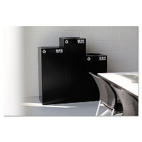 Public Square Recycling Receptacles, Paper Recycling, 42 gal, Steel, Black (2984BL)