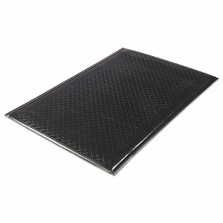 Soft Step Supreme Anti-Fatigue Floor Mat, Rectangular, Black Cross-Hatch Embossed Surface, 36