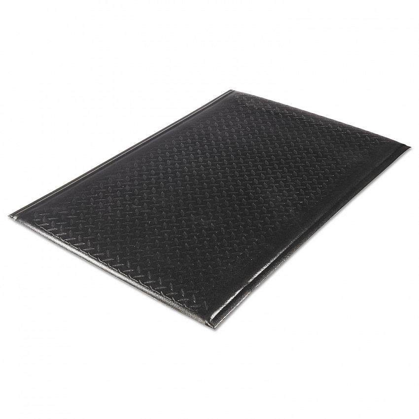 Soft Step Supreme Anti-Fatigue Floor Mat, Rectangular, Black Cross-Hatch Embossed Surface, 36" x 60" (24030501DIAM)