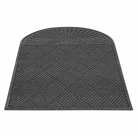 EcoGuard Diamond Floor Mats, Rectangular with Single Fan, Charcoal Gray Carpeted Surface, 72