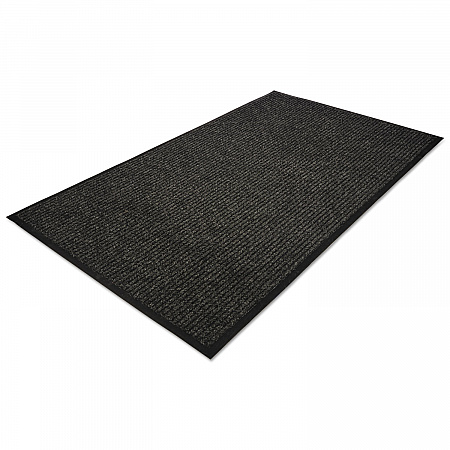 Golden Series Dual Rib Indoor Wiper Mats, Rectangular, Charcoal Gray Carpeted Surface, 36