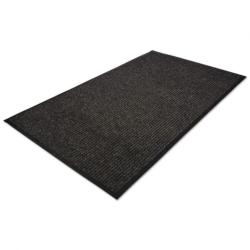 Golden Series Dual Rib Indoor Wiper Mats, Rectangular, Charcoal Gray Carpeted Surface, 48" x 72" (64040630)